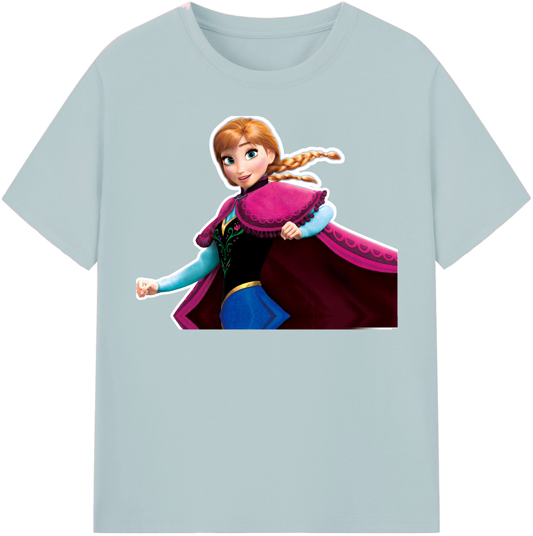（画像用） アナと雪の女王 アンナ エルサ Frozen Anna Elsa 綿100％半袖Tシャツ（フロントプリント）